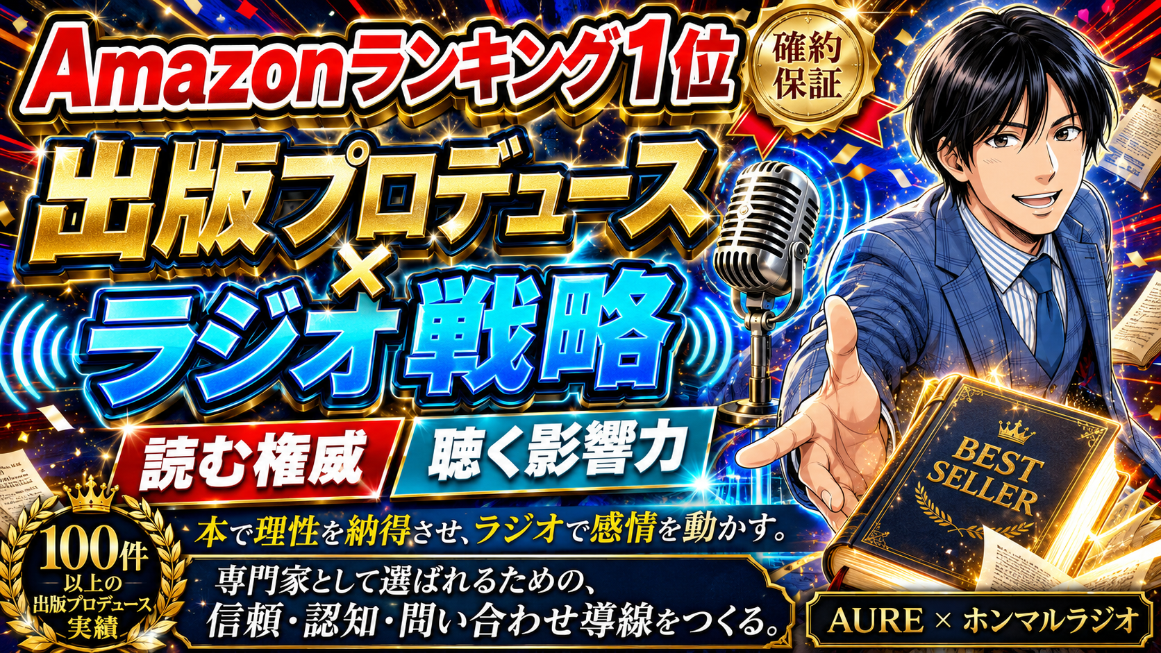 Amazonランキング1位確約保証 AI漫画出版 × ラジオ戦略 読む権威 聴く影響力
